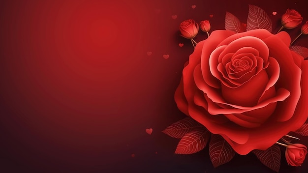 Valentine's Day background with red rose