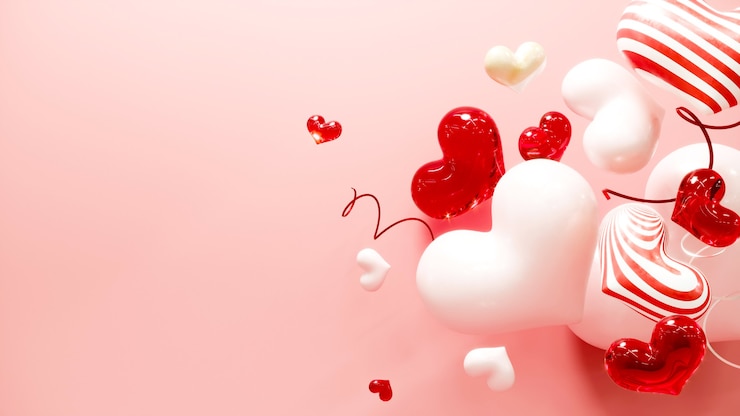 Valentine's day banner background with hearts