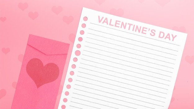 Valentine's day Blank paper for copy space