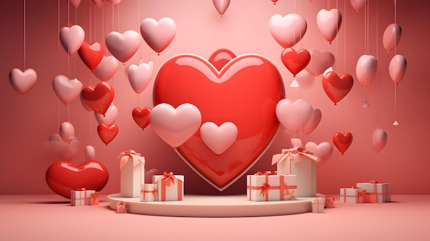 Valentine's day celebrations wallpaper background generative ai