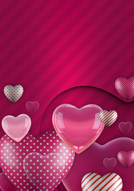 valentine's day concept background heart with basic textures on a pink background