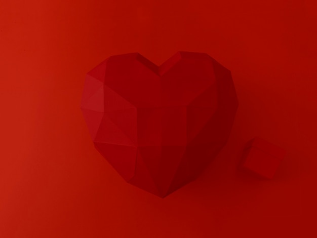 Valentine's day concept. big red unusual heart with present