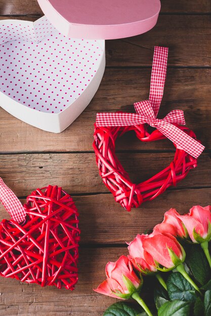 Valentine's day concept, heart shaped gift box