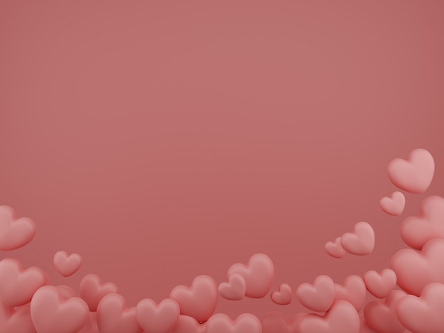 Valentine's Day concept, pink hearts balloons