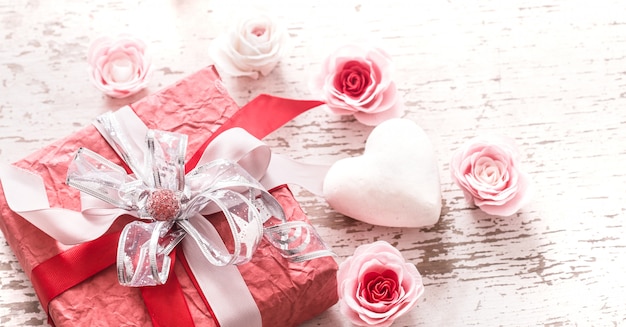 Valentine's Day concept, red gift box