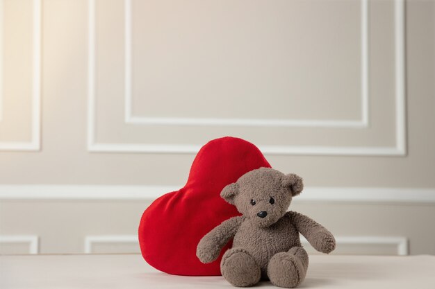 Valentine's day, Cute Stuffed bear holding heart,