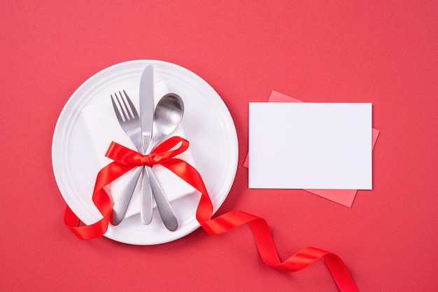 Valentine's Day design concept - Tableware for a romantic meal