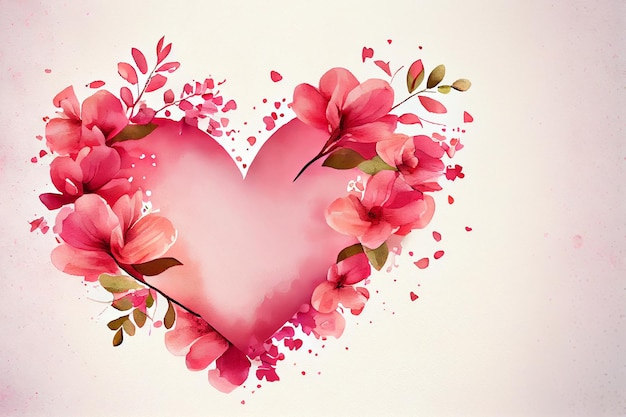 Valentine's Day Floral Frame Background