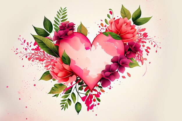 Valentine's Day Floral Frame Background