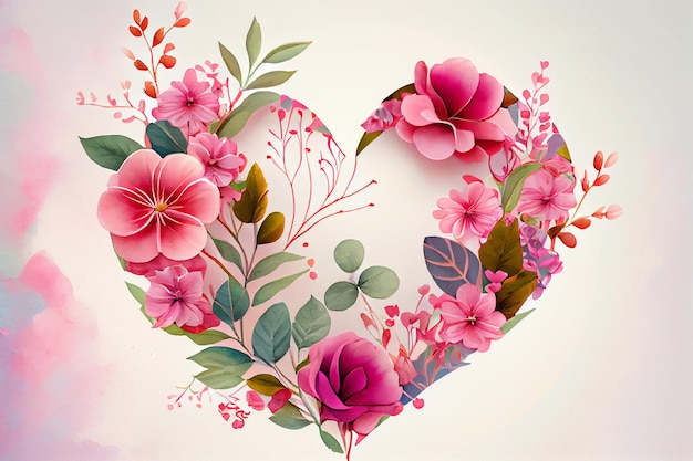 Valentine's Day Floral Frame Background