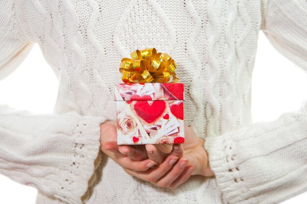 Valentine's Day gift in palms of hands