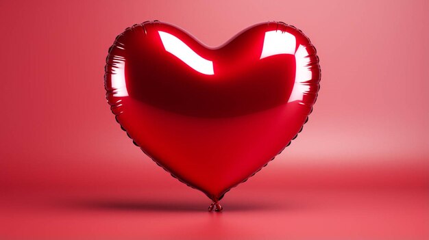 Valentine's day heart shape foil balloon on red