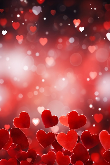 Valentine's Day Hearts op een rode achtergrond