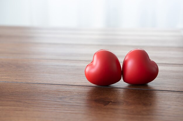 Valentine's Day Hearts On Weathered Wood table  Soft Romantic