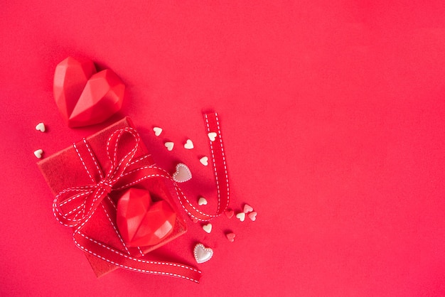 Valentine's day holiday, gift box and red heart