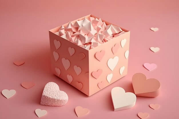 Valentine's Day, love heart, romance, love letter, gifts, concept, 3d rendering