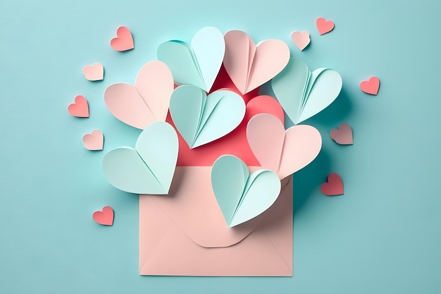 Valentine's Day, love heart, romance, love letter, gifts, concept, 3d rendering