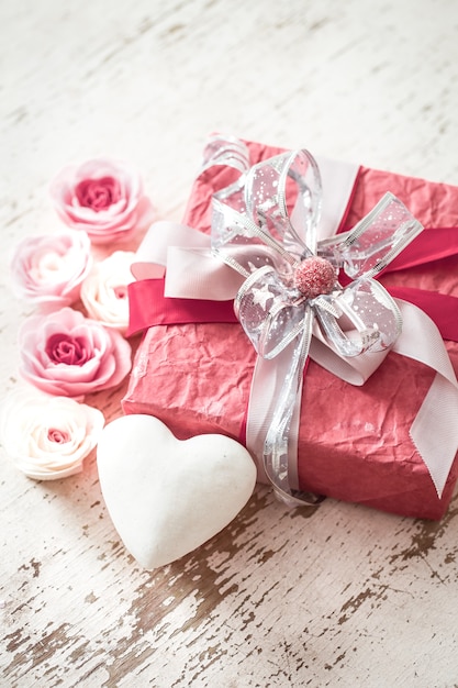 Valentine's Day and mothers day concept, red gift box