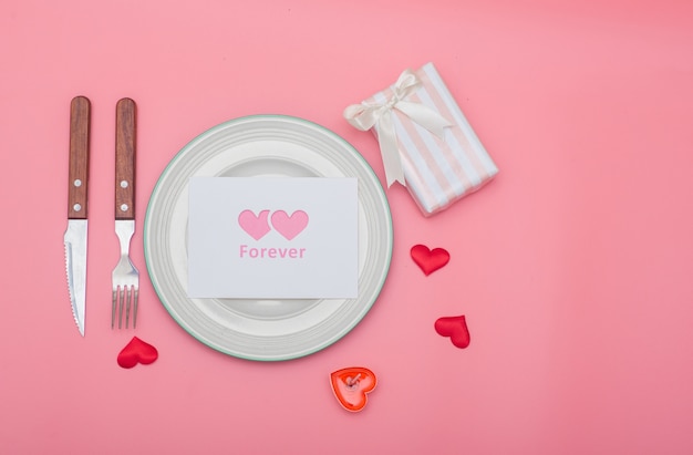 Valentine's day package on a Pink background