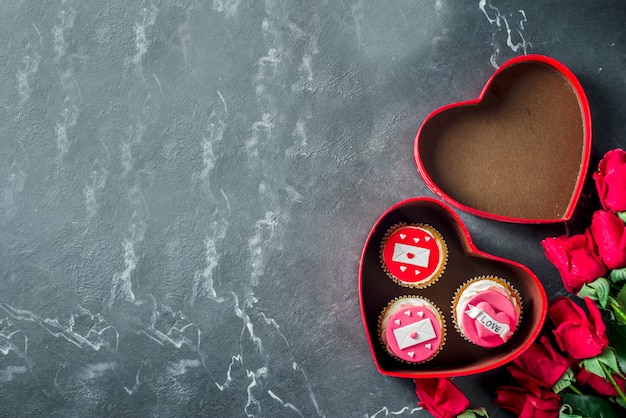 Valentine's day pink and red cupcakes