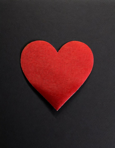 Photo valentine's day world heart day red heart sticky note on the black paper background