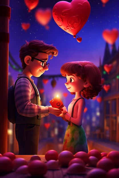 Valentine's daypixar style