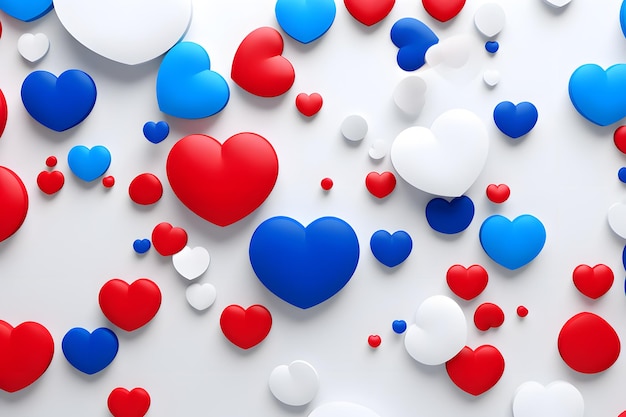 Valentine's Heart Array Blue Red and White Love