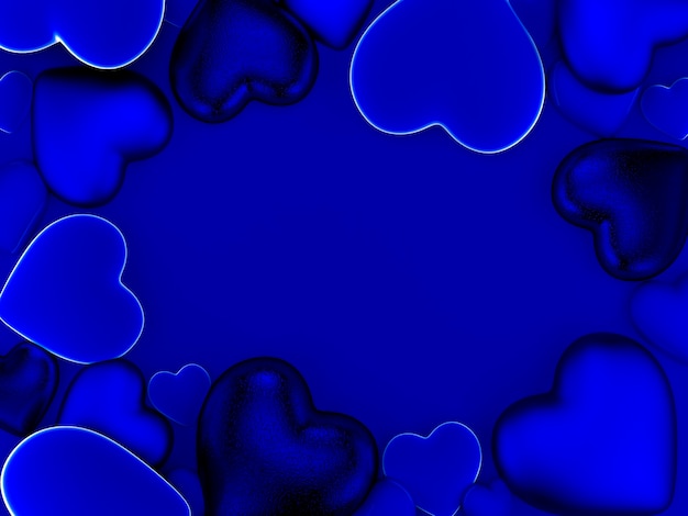 Valentine's hearts background in blue