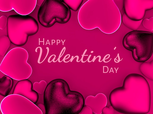 Valentine's hearts background in pink, Happy Valentine's day