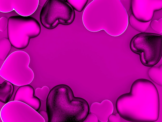 Valentine's hearts background in purple