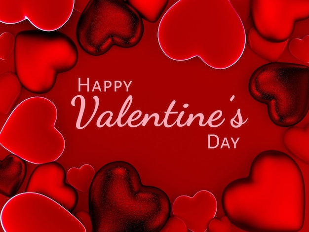 Premium Photo | Valentine's hearts background in red, happy valentine's day Premium Photo | Valentine's hearts background in red, happy valentine's day