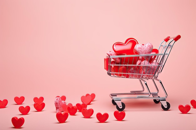 Valentine s and wedding celebrations with decorative hearts on pink background