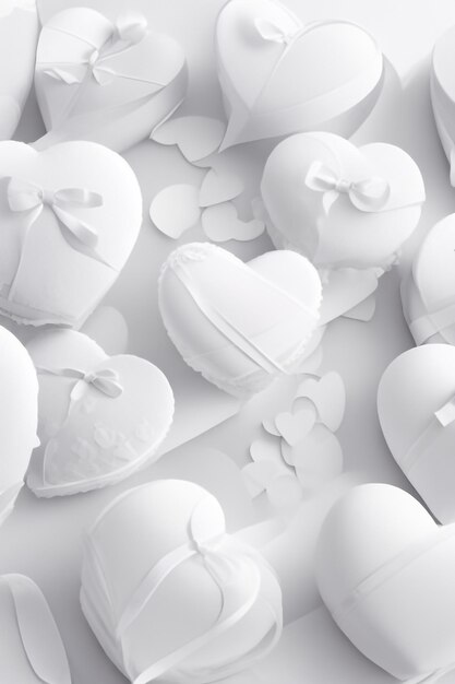 Valentine's white heart background