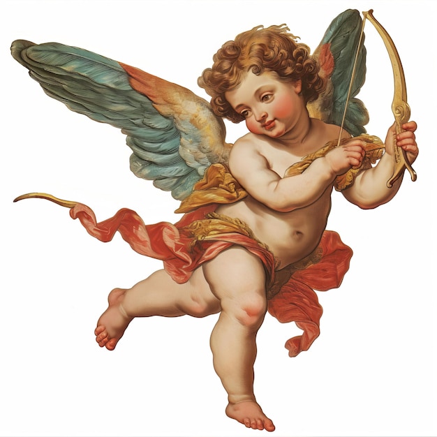 Valentine schattig cupido cherub vintage stijl illustratie