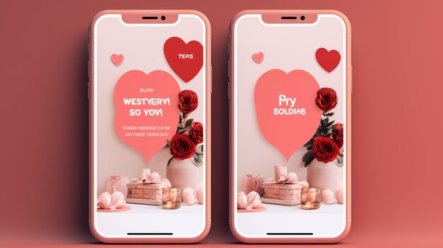 Valentine Smartphone Vector Icon Illustration