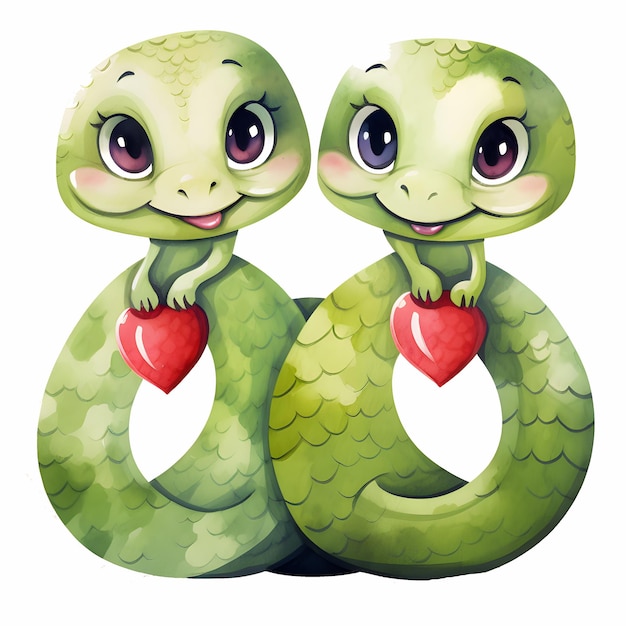 Valentine Snake Couple