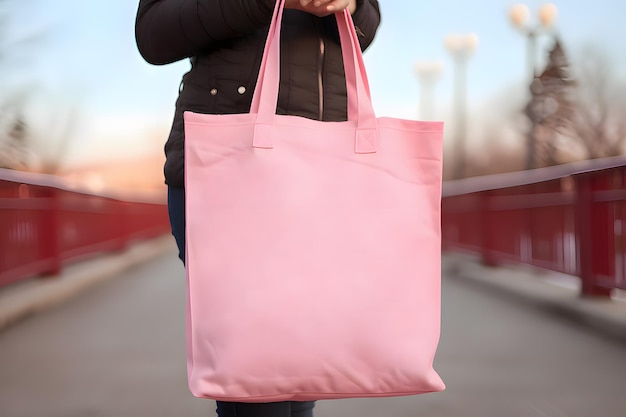 Мокет продукта Valentine Tote Bag Мокет розовой сумки Tote Bag для Дня святого Валентина