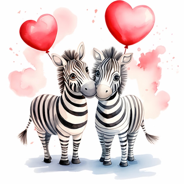 Valentine Zebra Couple