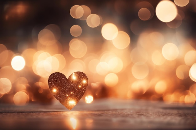Valentine39s day background theme a dreamy background image of heartshaped bokeh lights in warm tones the lights create a soft glowing effect ideal for a romantic and magical festive day