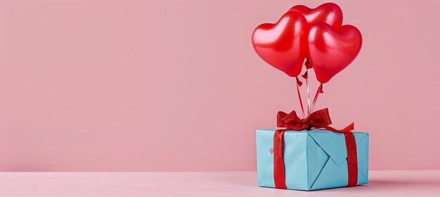 Valentine39s day gift with heart balloons