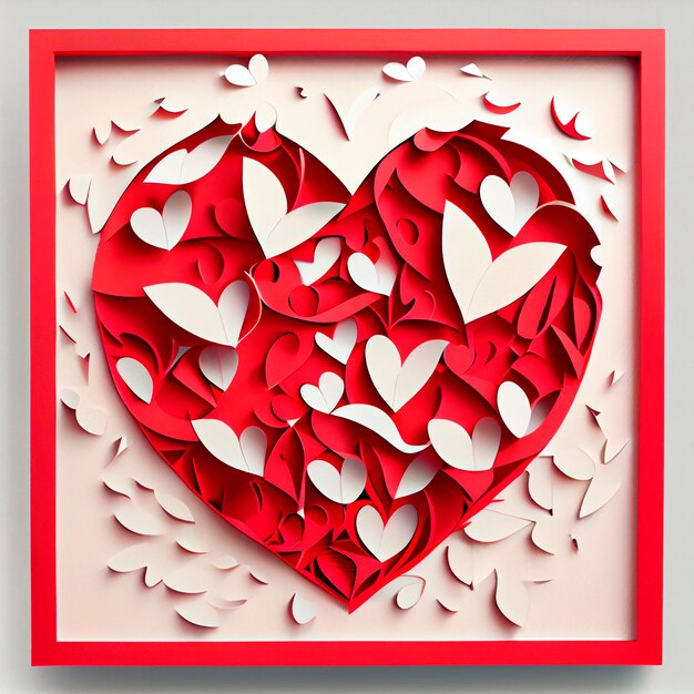 Valentine39s Day Heart Illustration created by Generative AI technology