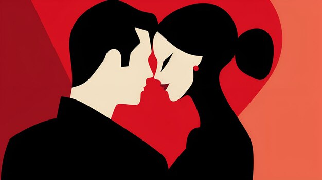 Foto valentine39s love romantic couples vector art ideale per creare carte e sfondi pieni d'amore da generative ai