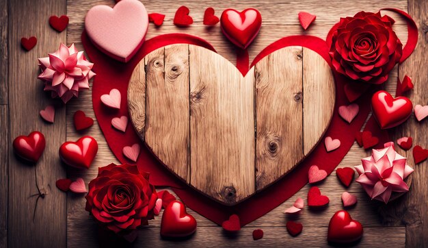 Photo valentines background red heart beautiful background valentines love romantic abstract wallpaper