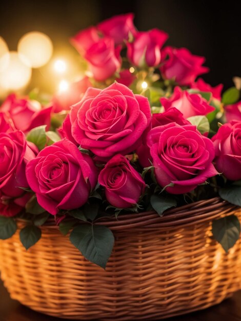 Valentines bouquet of red roses