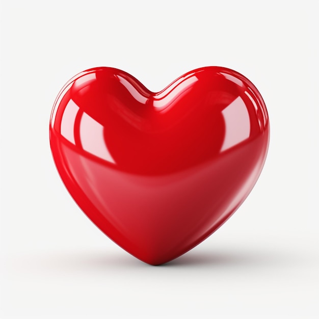 Valentines day 3d red glossy love heart