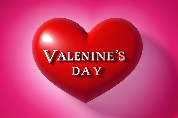 valentines day 3d text on heart shape beautiful background generated