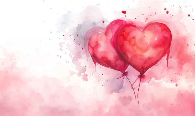 Valentines day abstract illustration with heartshaped elements and vibrant color