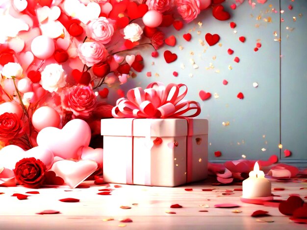 Valentines day background banner design best quality hyper realistic ai image