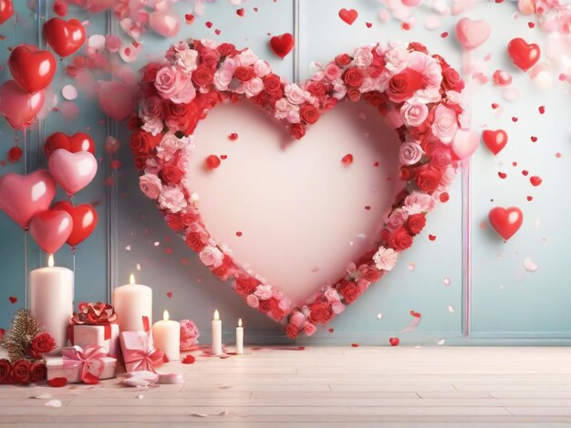 Valentines day background banner design best quality hyper realistic ai image