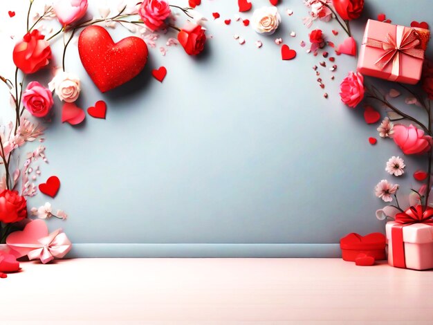Фото День святого валентина фон баннер дизайн лучшего качества гипер реалистичное изображение с сердцем любовь подарок